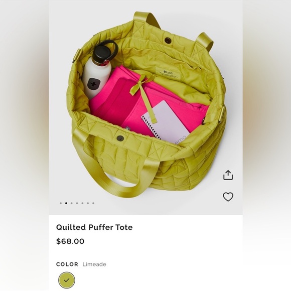 Figs Black Quilted Tote Bag - Picture 3 of 3